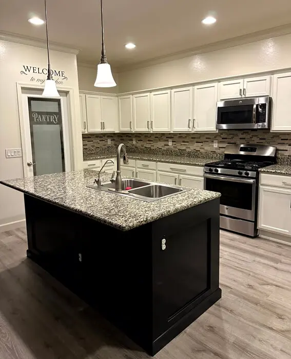 Gallery-cabinet-painting-04 Kitchen with granite island and white cabinets phoenix az